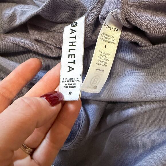 ATHLETA Wide Leg Serenity Sleeveless Pockets Purple Jumpsuit Small - Picture 3 of 8